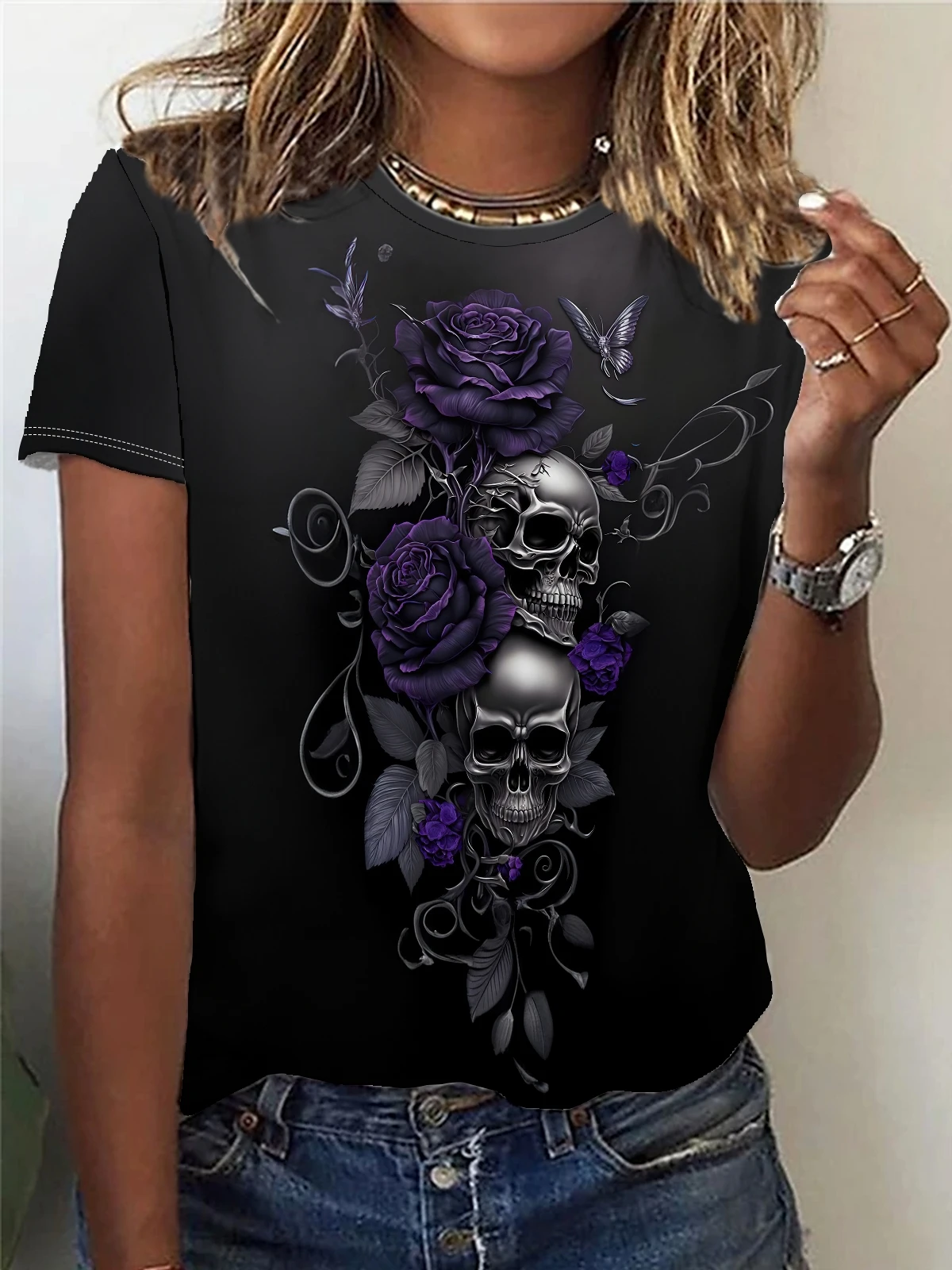 Summer Skull T-Shirt Fashion Short Sleeve Women 3d Printed Skull Women Clothing Casual T Shirt For Men Daily Party Tops Tee