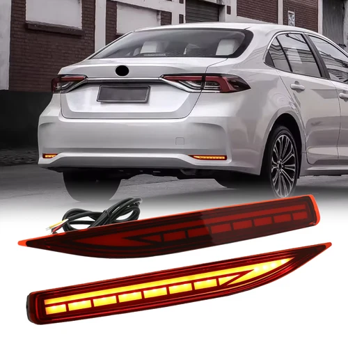 Imagen 1 del producto Luces de barra trasera intermitentes dinámicas para coche, carcasa de luz negra ahumada elegante, modelo de giro de freno, luces de alerta para Toyota Corolla 19-20