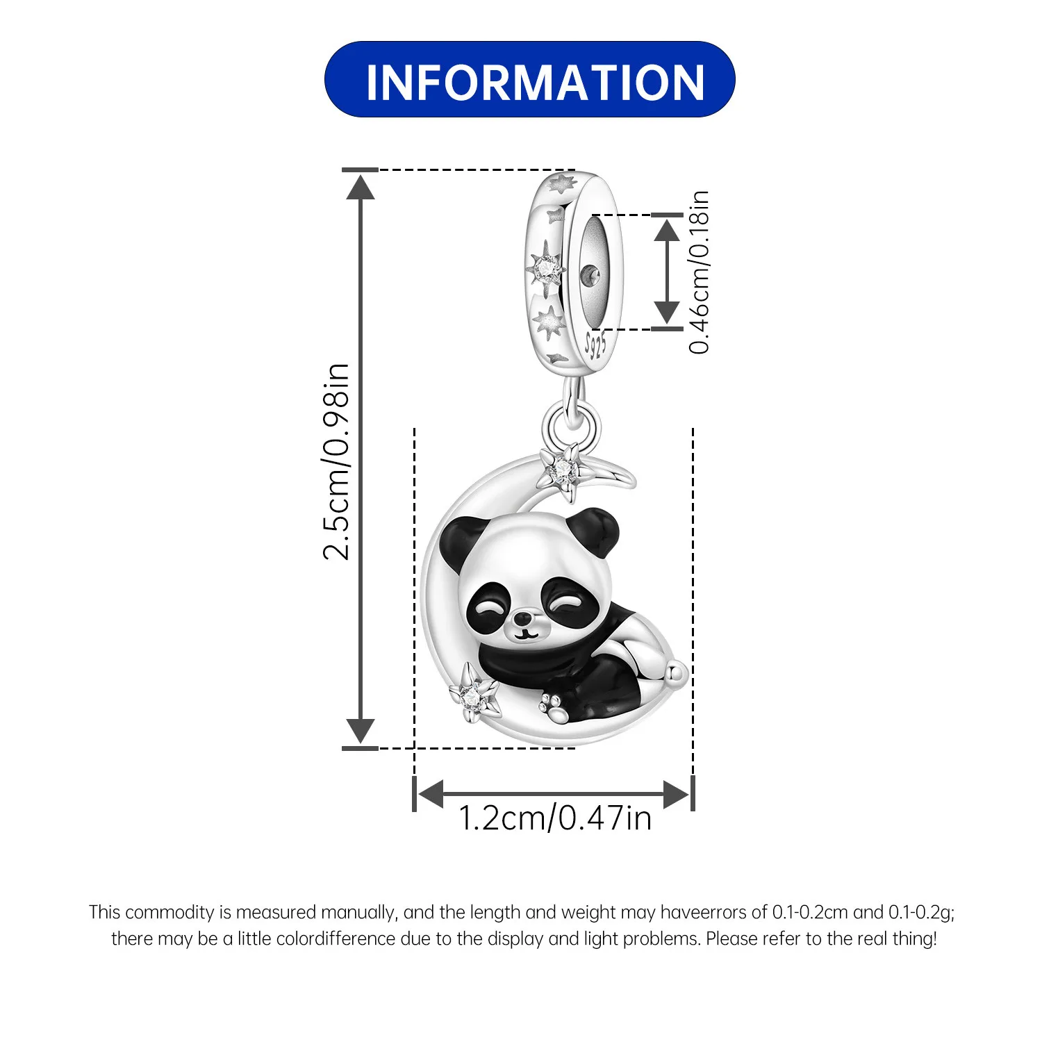 Popular 925 Sterling Silver Little Raccoon Beads & Panda Dangle Charm Fits Bracelet Black And White Combination Pendant Gifts