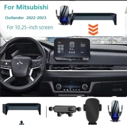 Car Phone Holder 10.25-Inch Screen Fixed Navigation Bracket For Mitsubishi Outlander 2022 2023 Wireless Charging Car Accessories