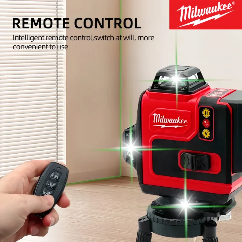 

Milwaukee High-Precision 16-Line 360 Horizontal Vertical Cross Level Green Light Laser High-Precision Wall-Mounted Portable Tool