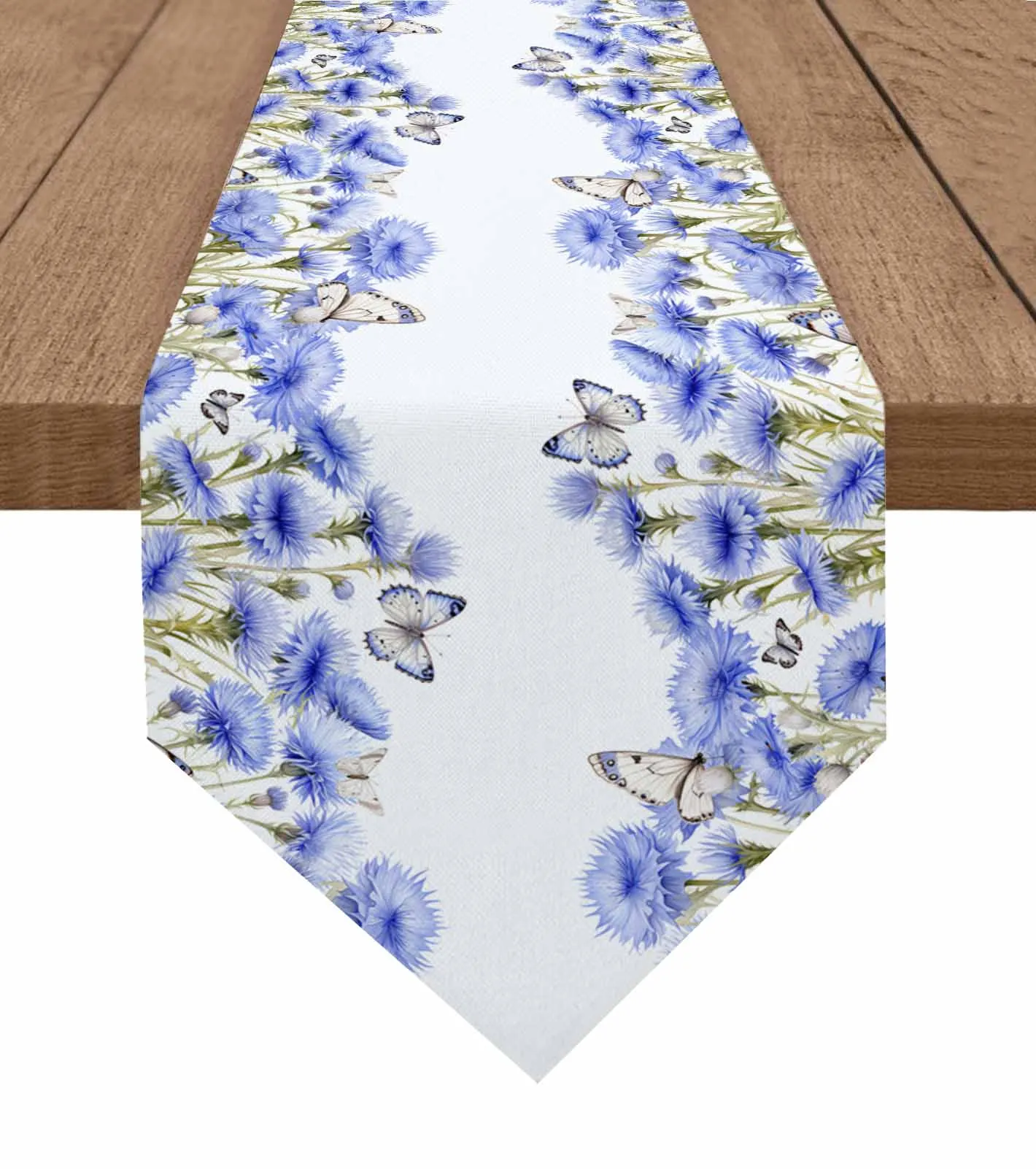 Country Spring Flowers Butterfly Table Runner Wedding Party Dining Table Runner Placemat Home Kitchen Table Decor