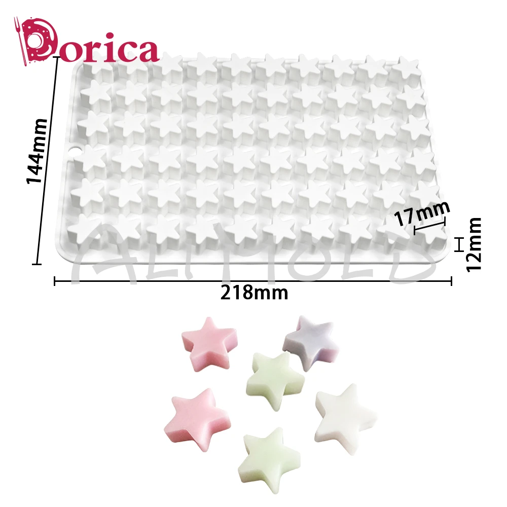 Molde de silicona con forma de estrella para manualidades, herramienta de decoración para pasteles, Mousse, hielo, jabón, accesorios para hornear,