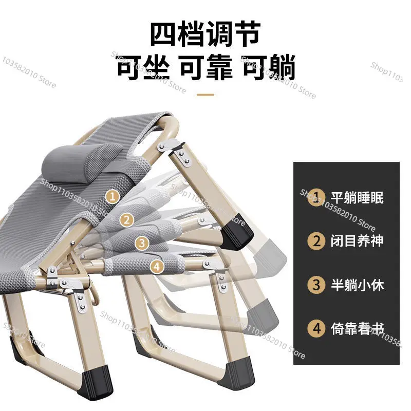 Folding Beds Single Bed Household Simple Lunch Bed Office Outdoor Nap Marching Bed Multifunctional Recliner Home Camping