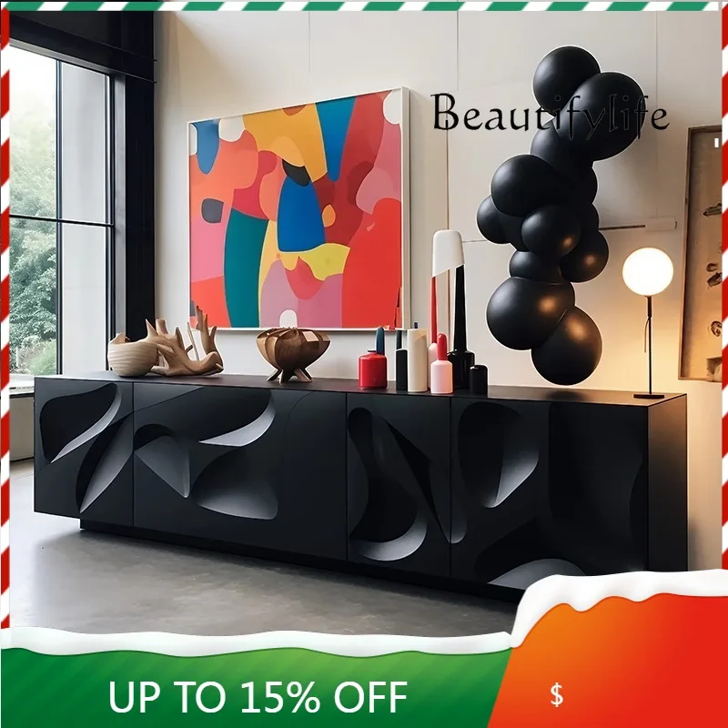 

1Modern minimalist art aesthetic TV cabinet Italian post-modern light luxury furniture