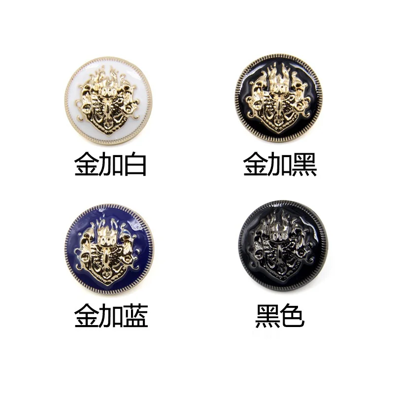 6PCS Gold Double Lion Buttons Men\'s Clothes British Style Metal Windy Sweater Shirt Women\'s Suit Jacket Buttons Buckles