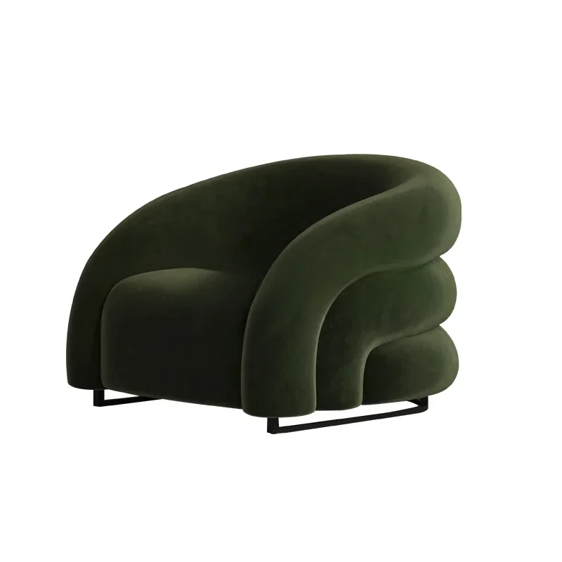 

Light luxury small apartment curved single sofa room bedroom leisure chair