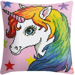 Material for handicraft embroidery yarn pillowcase cross stitch kits pillow unicorn cushion mat cotton embroider kits 6CT