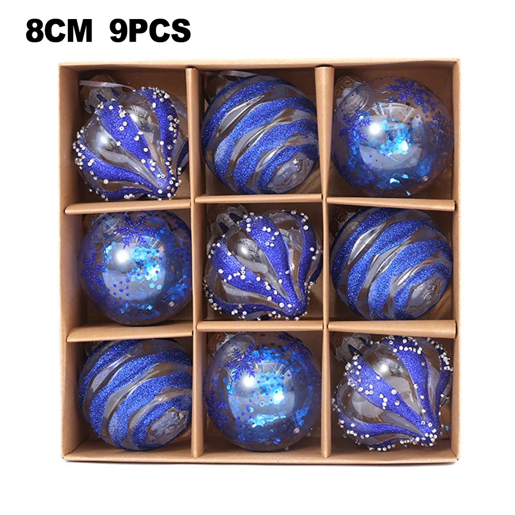 8 Cm In Diameter Window Hanging Balls Transparent Christmas Balls Plastic Ornaments Christmas Present Easy To Hang