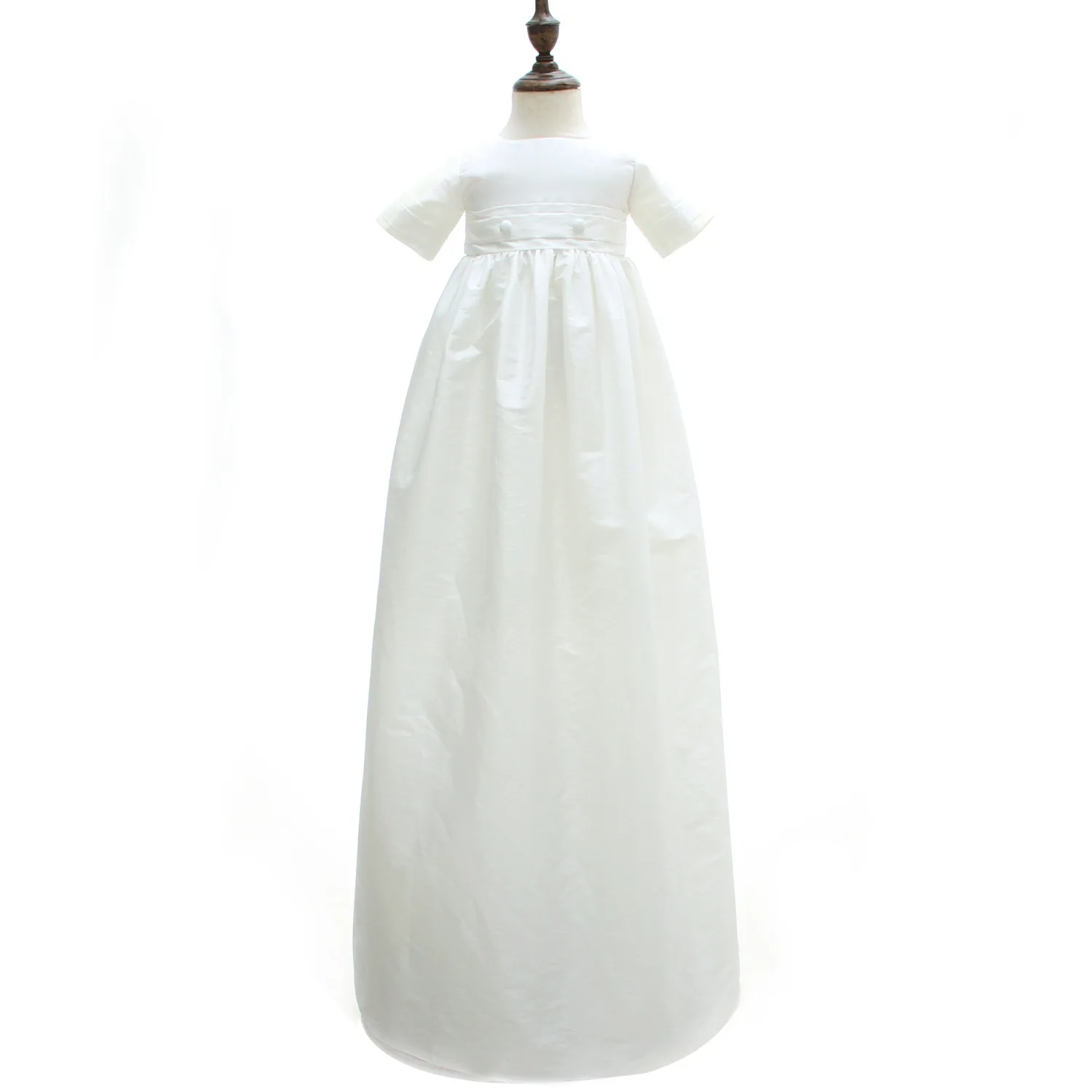 Solid Girl&Boy long Dresses Christening Baby Baptism Clothes with Hat 0-2 Years