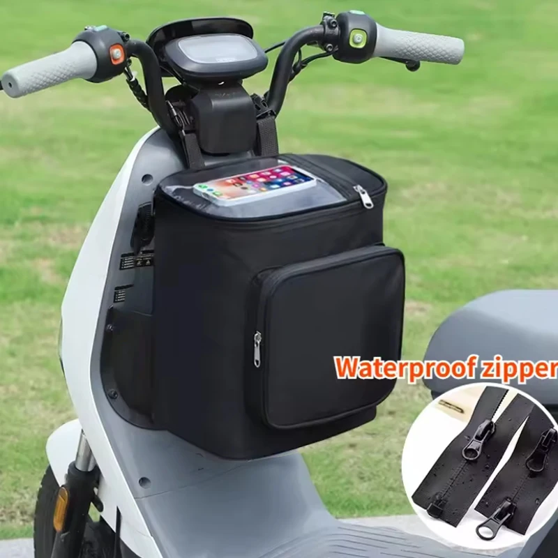 

Electric Bike/Scooter Front Hanging Bag Large Capacity Waterproof Motorcycle Backrest Bag Helmet Raincoat Covering Storage Bag