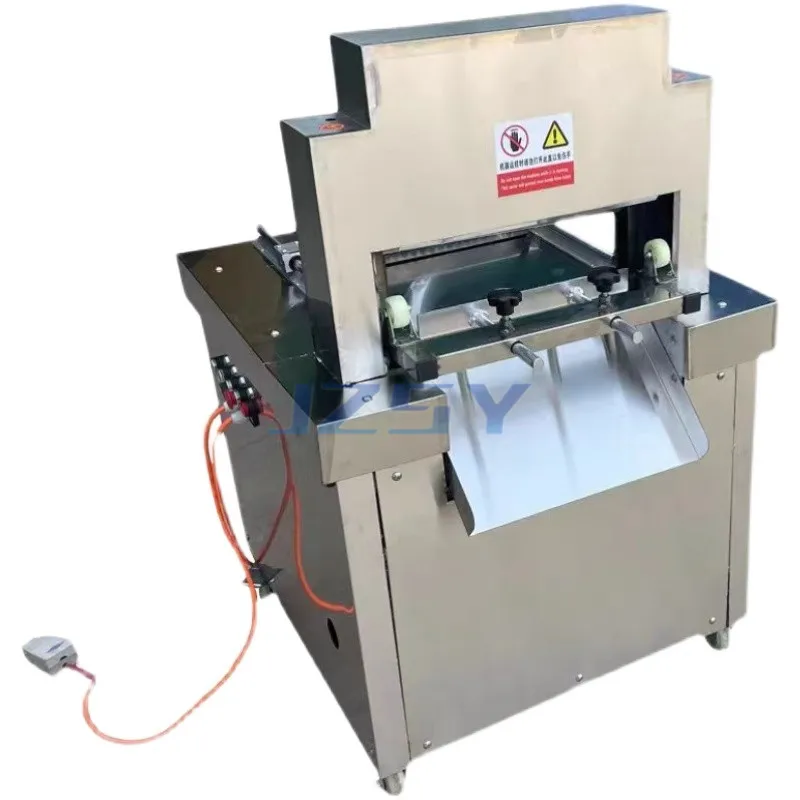 آلة قطع عظام اللحوم الأوتوماتيكية التجارية الكهربائية آلة تقطيع لحم الخنزير قطع معدات كتلة الأسماك المجمدة