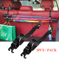 2pcs Car Back Seat Hook Multi-function Rear Seat Headrest Hanging Hook Umbrella Holder Seat Back Storage Hook Auto Interior Tool