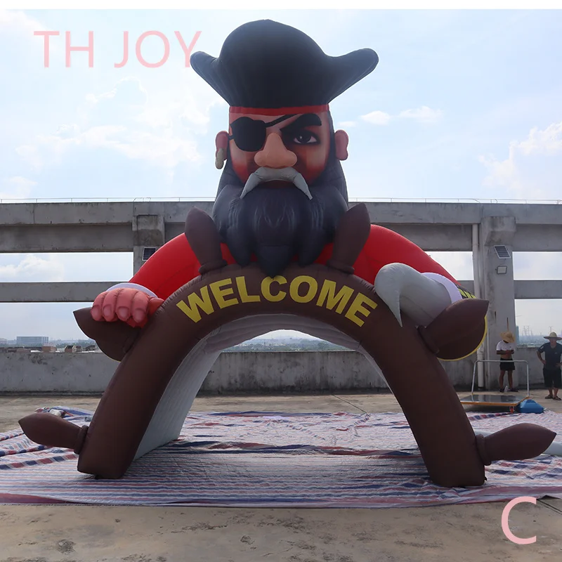 Fast Air Shipping, Pirate Captain channel,inflatable Pirate Ship entrance gate,5m customized inflatable pirate character tunnel