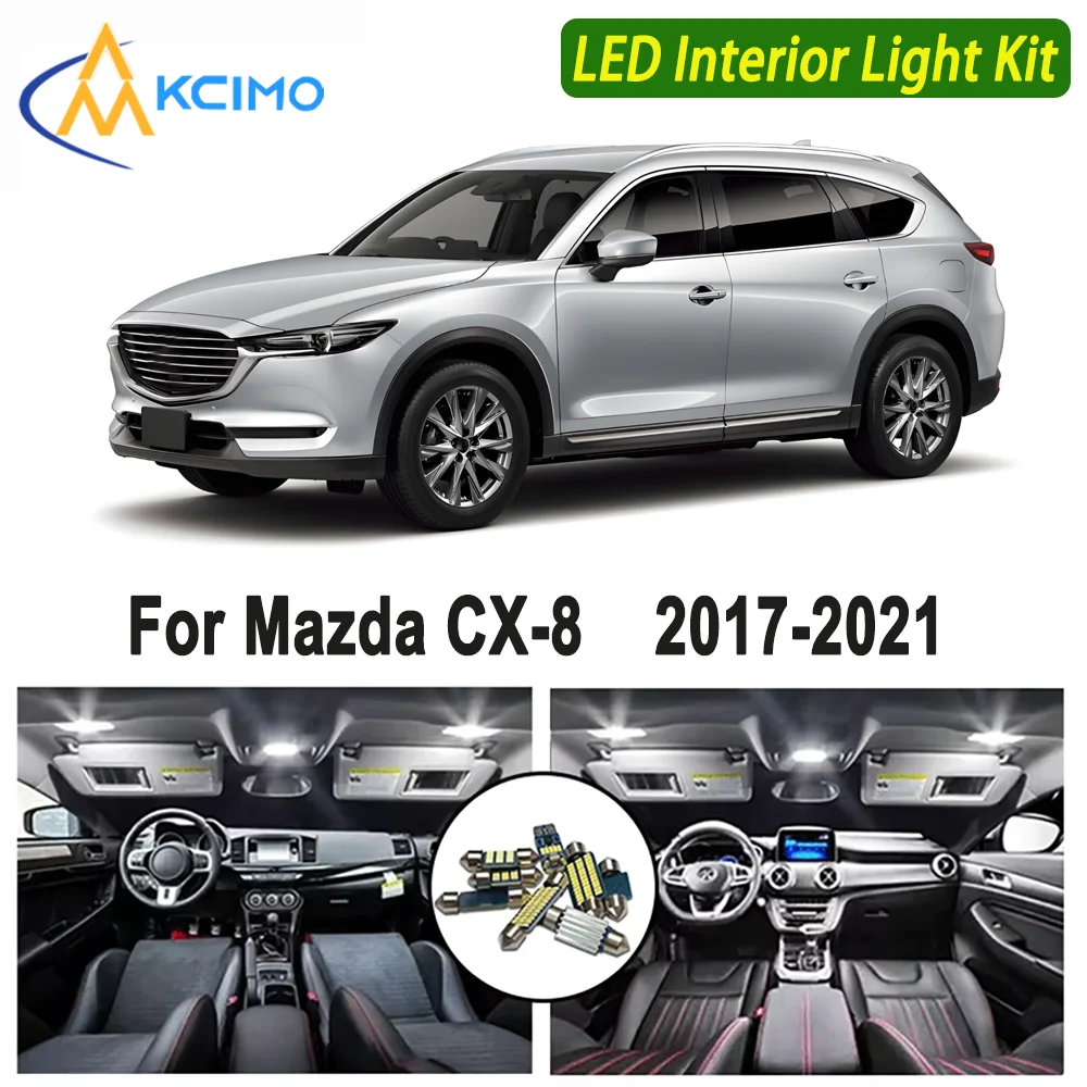 

Kcimo LED For Mazda CX-8 (2017-2021) Premium Bright LED Interior Dome Map Trunk Light Kit Car Led Lamps Car LED Lights Canbus