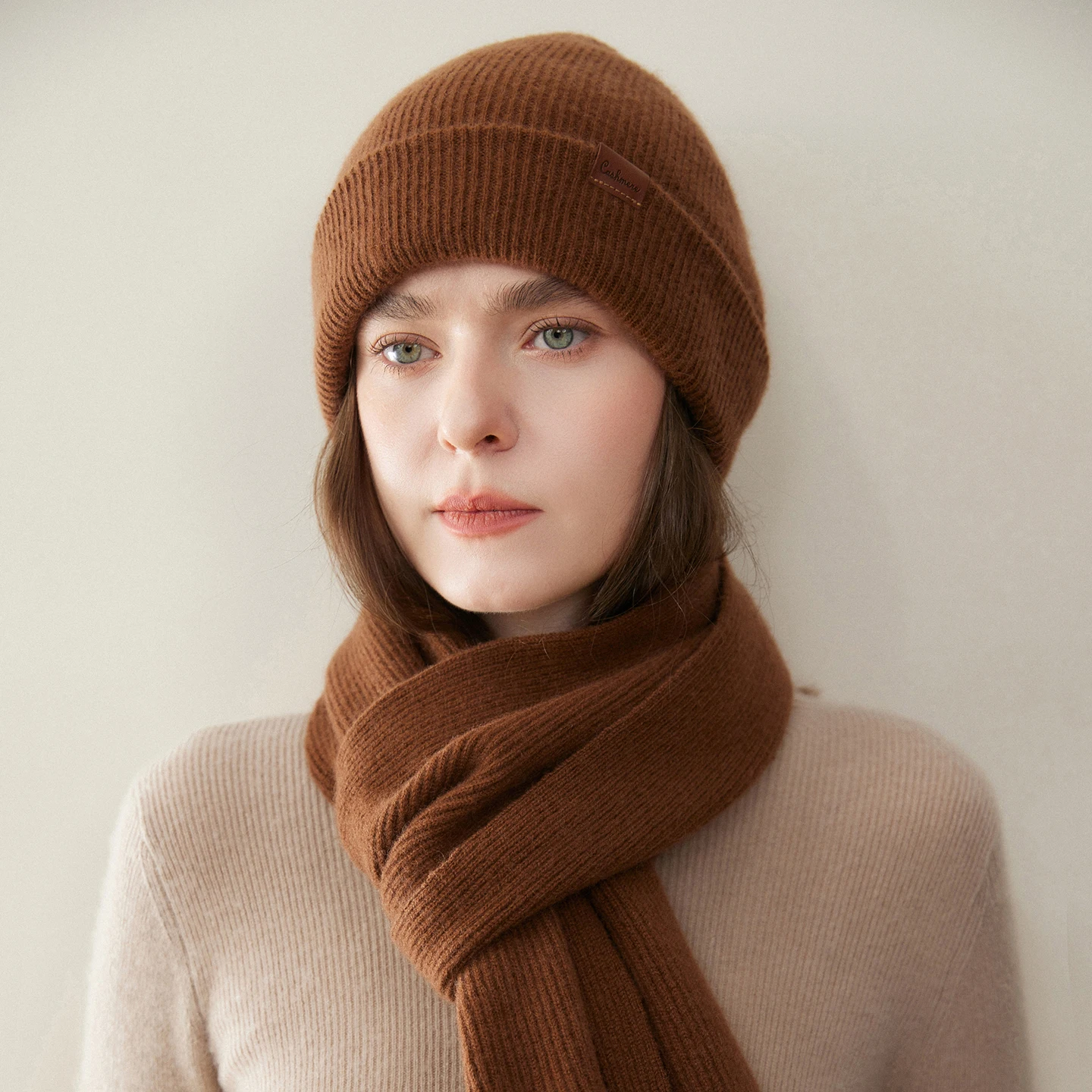 Winter Hats for Women Outdoor Ski Casual Beanies Knit Cashmere Beanie Caps Two-Layer Thicken Hat Windproof Keep Warm Caps