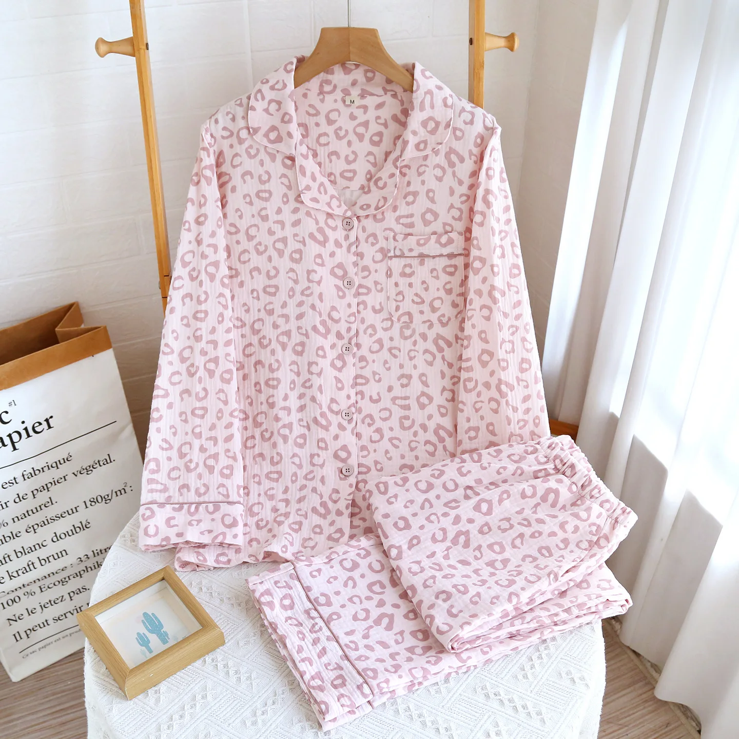 Turn-Down Collar Floral Printing Women Sleepwear Clothes for Spring and Autumn Loose Comfortable Homewear Pijamas Set 4