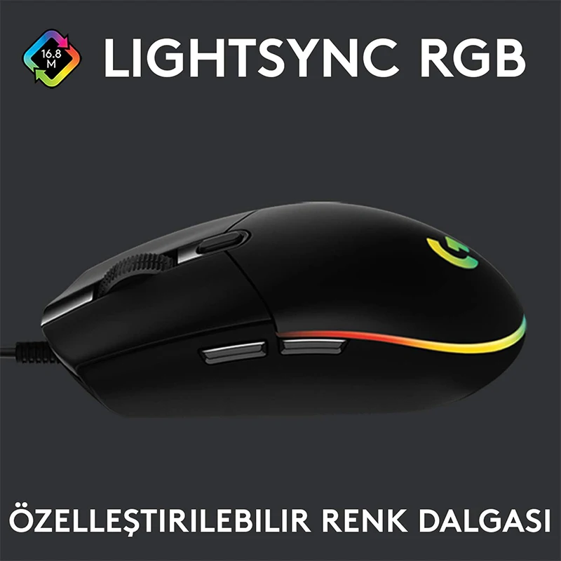 Original Logitech G102 Wunderkind kabel gebundene Gaming-Maus USB Typ 8000 dpi für PC / Mac / Laptop Laptop Zubehör Maus