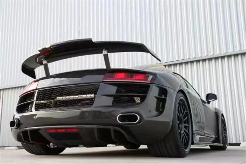 Carbon Fiber Rear Wing GT Spoiler for Audi R8 V8 2008-2014 P Style with Base Rear Spoiler