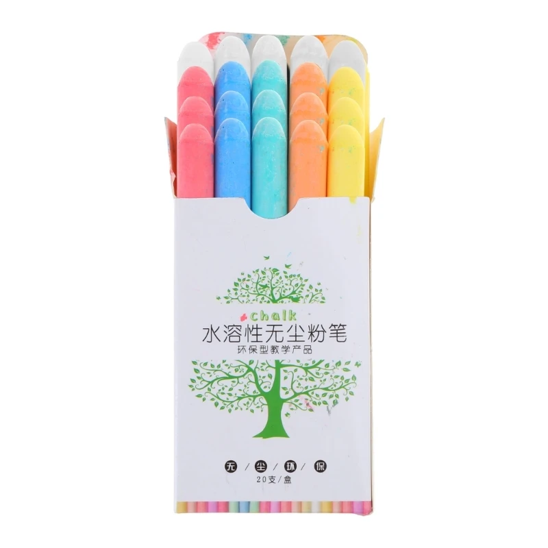 Solid Water Chalk Dust Sidewalk Chalk Outdoor Street Chalk Washable Jumbos Chalk School Office Supplies for Student