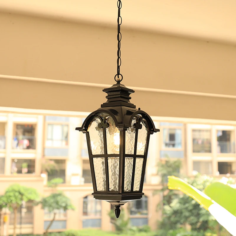 Luar Ruangan Tahan Air LED Chandelier Luar Ruangan Dalam Ruangan Eropa Retro Koridor Lorong Balkon Taman Ruang Balai Taman Kreatif Chandeli