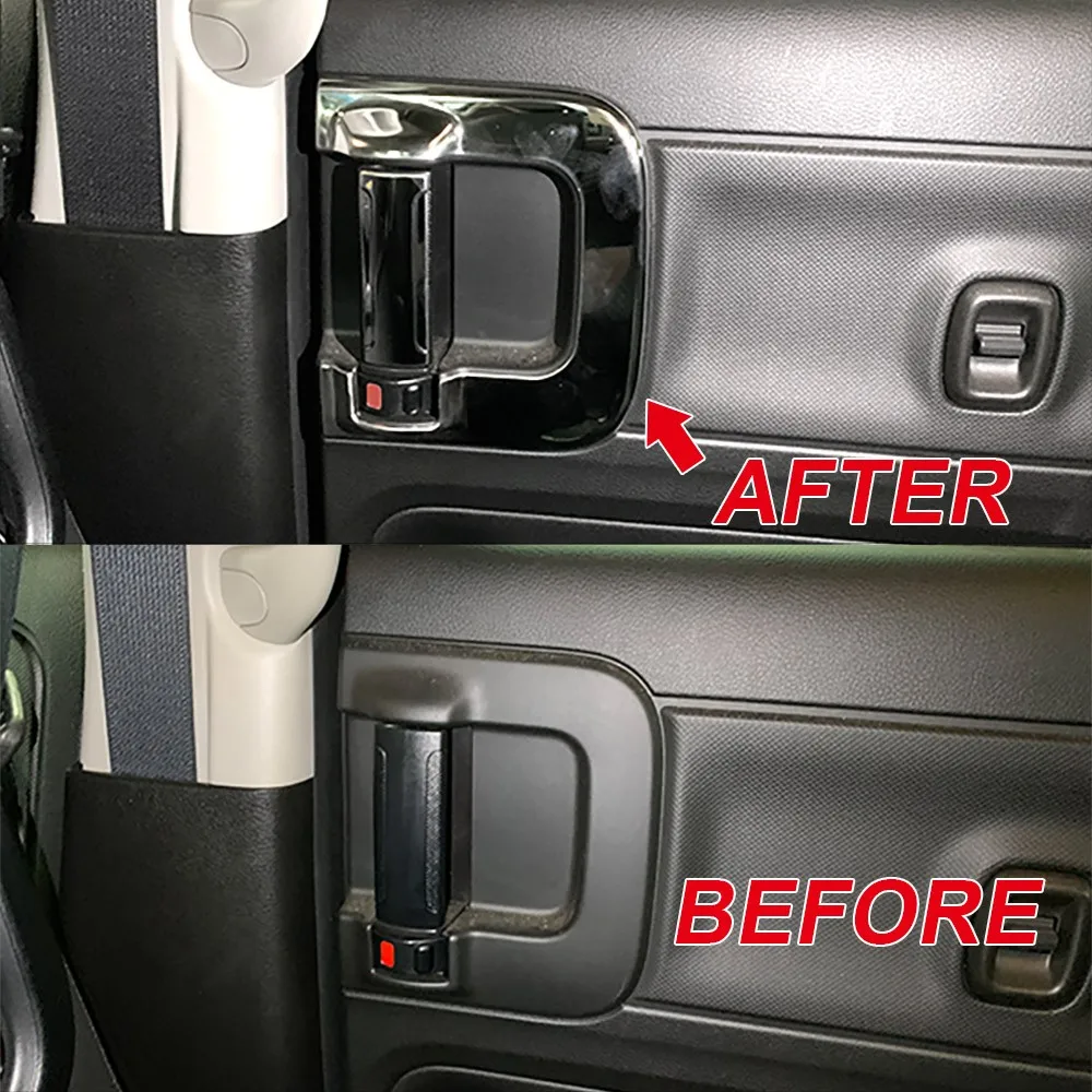 

Interior Door Handle Cover Car Chrome Door Decor Stainless Steel Stickers Car Accessories for Suzuki Spacia Custom Mk53s 2017