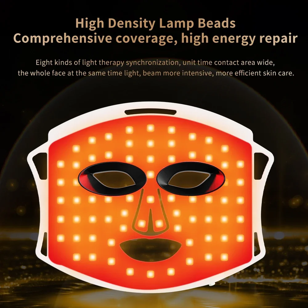 Wireless 8-colour silicone LED face mask, view 3
