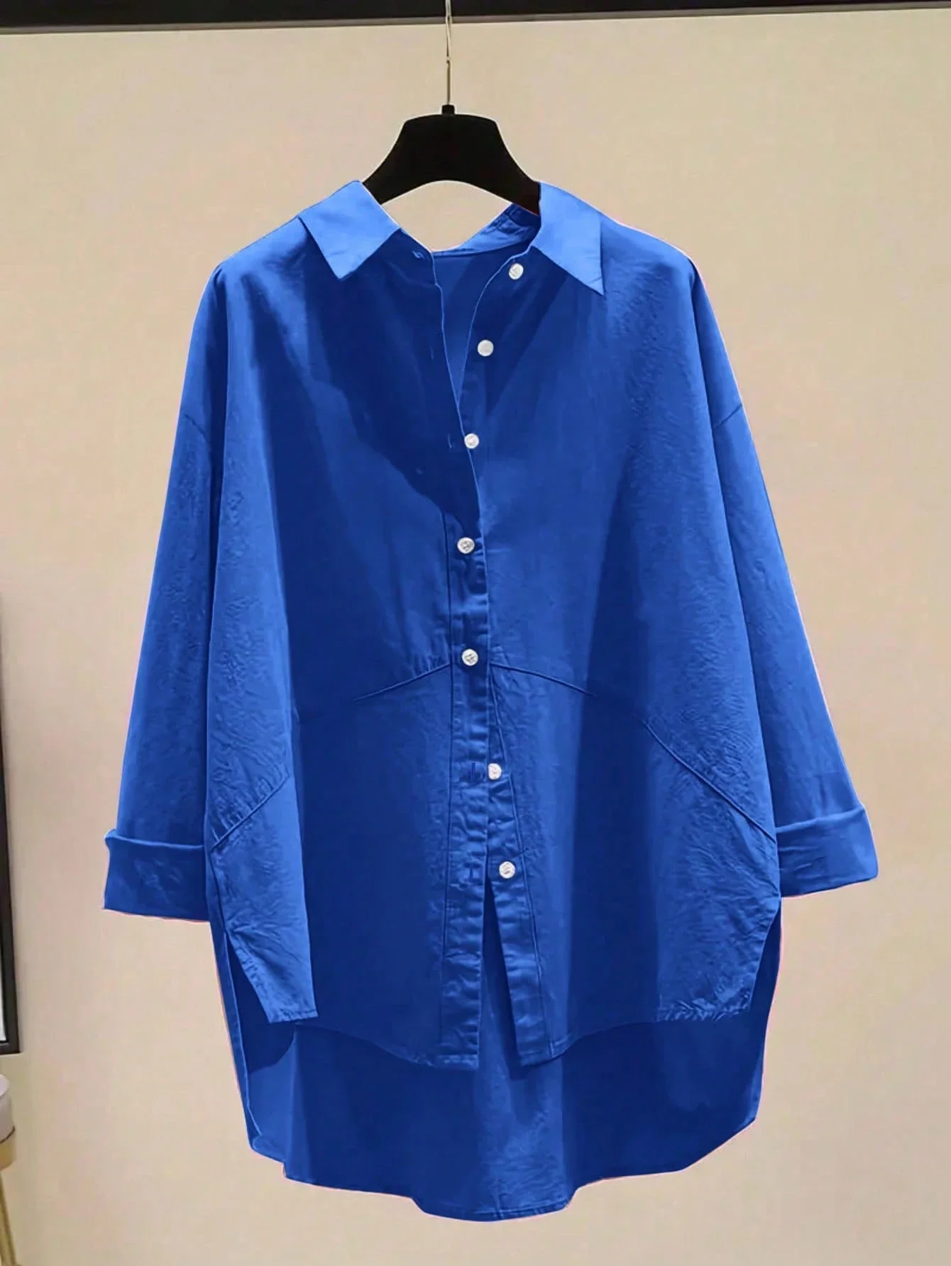 

Women's Solid Color Minimalist Button Down Shirt Casual Summer Loose Fit
