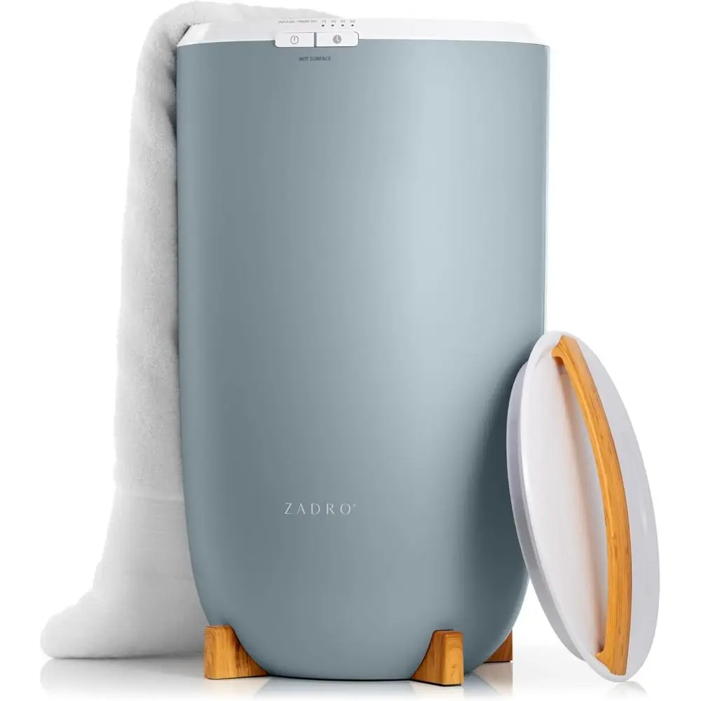 

Large Electric Towel Warmer Bucket with Timer, 20L Capacity, 12 Diameter x 21 Height, Bamboo/French Blue