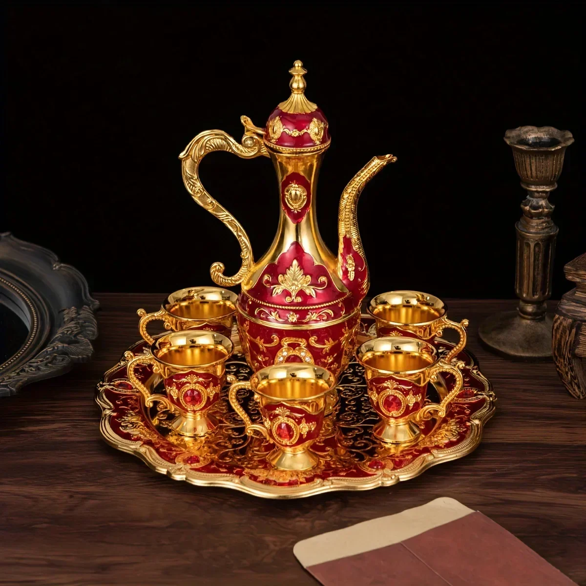 DSA  electroplating alloy hotel restaurant wine set gold wine set