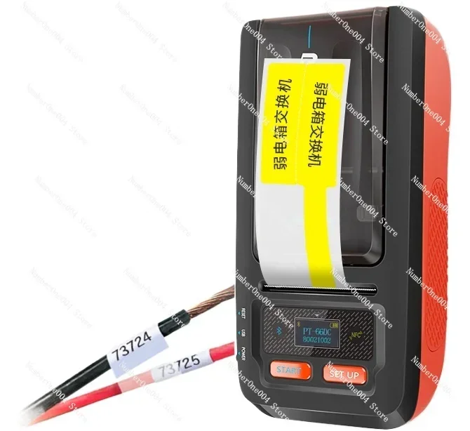 

Universal PT-66DC Cable Labeling Machine Bluetooth Communication Handheld Portable with T&P Knife for Data Center Network
