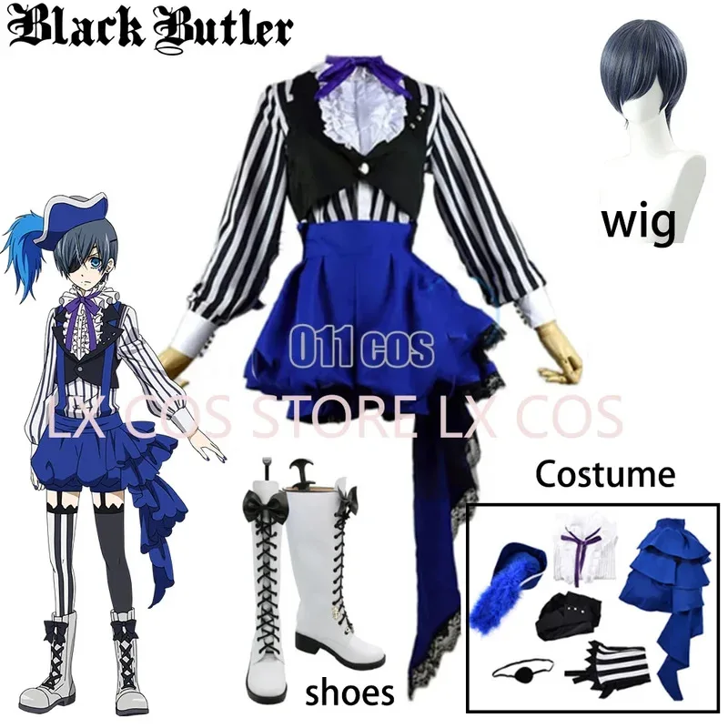 

Anime Black Butler Kuroshitsuji Book of Circus ciel phantomhive Cosplay Costume For Women Men Halloween Party Cosplay