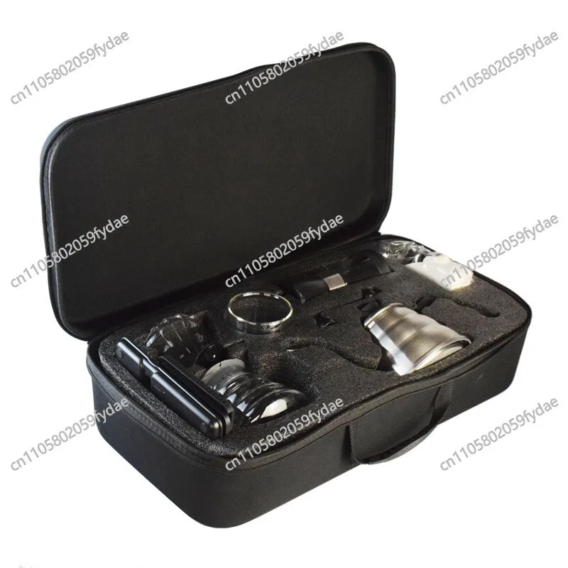 

Набор для заваривания кофе методом пуровер с контейнером для хранения - включает в себя мерную ложку, термометр и чайник для пуровера, подарочная коробка для кофе