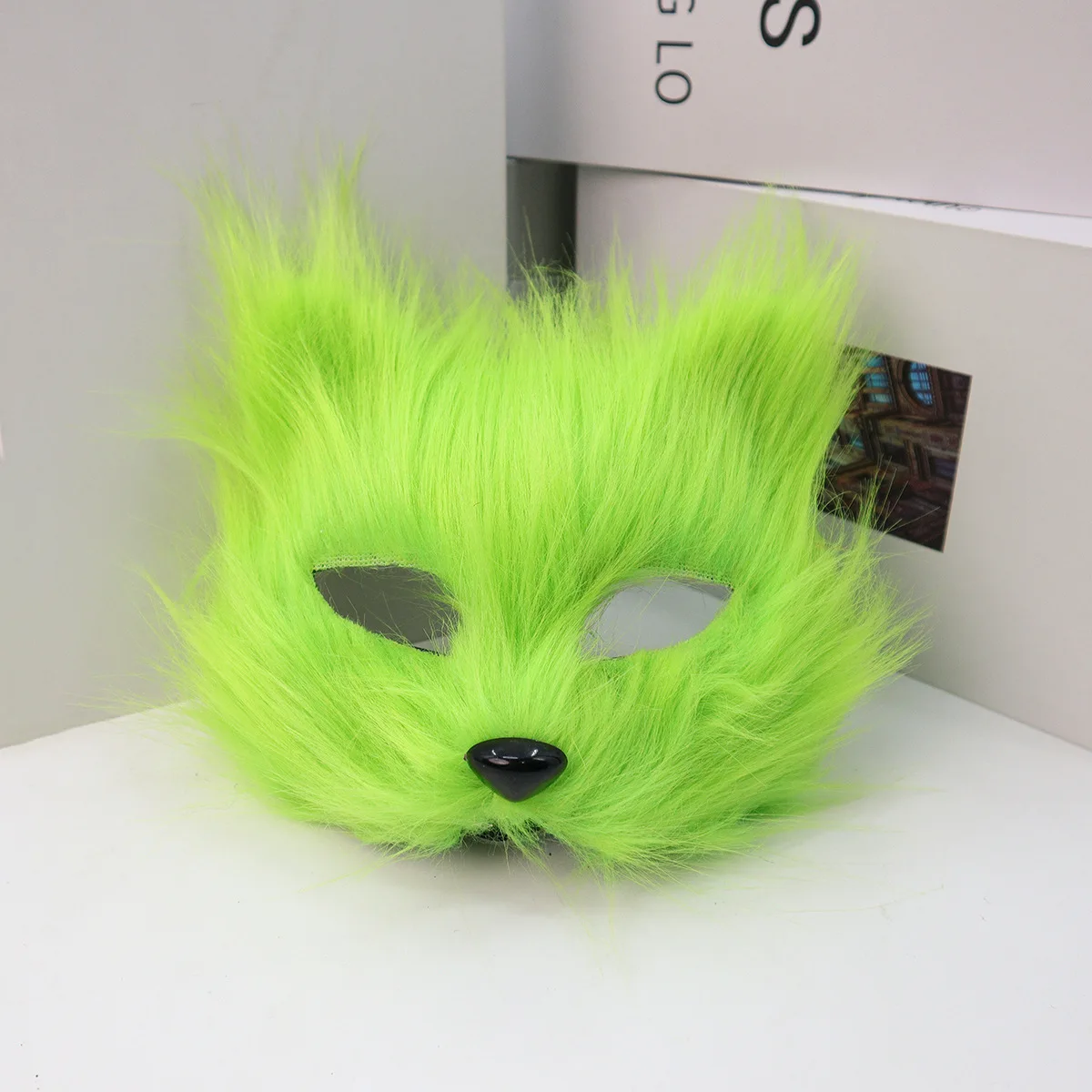 

Decorative Fox Mask Synthetic Half Face Mask Cat Animal Mask Fluffy For Masquerade Party Halloween Party Roleplay Costume