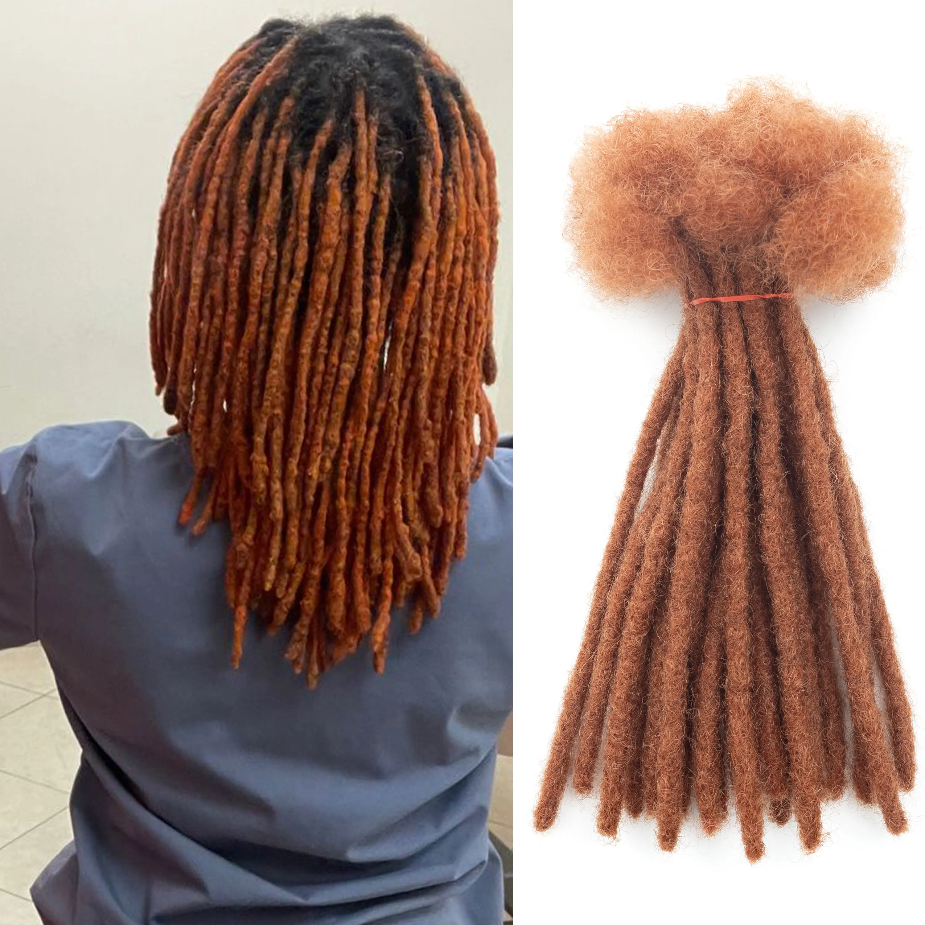20strands/pack Anna Dread Locks 100% Handmade Afro Kinky Curly Natural Micro Braiding Locs Virgin Human Hair Crochet Dreadlock