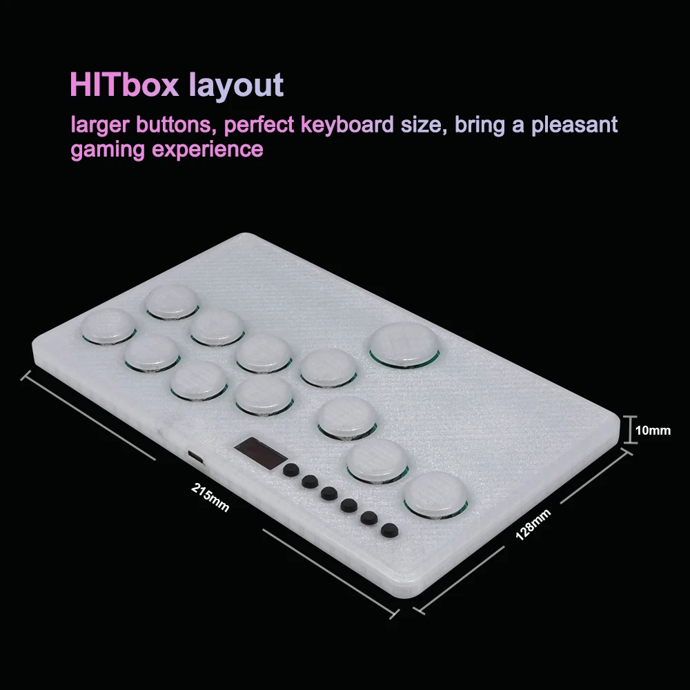 Mini Hitbox RGB botón Flatbox Arcade fighstick Hot SWAP Kailh Switch Arcade Stick Controller para PC/PS3/PS4/Switch