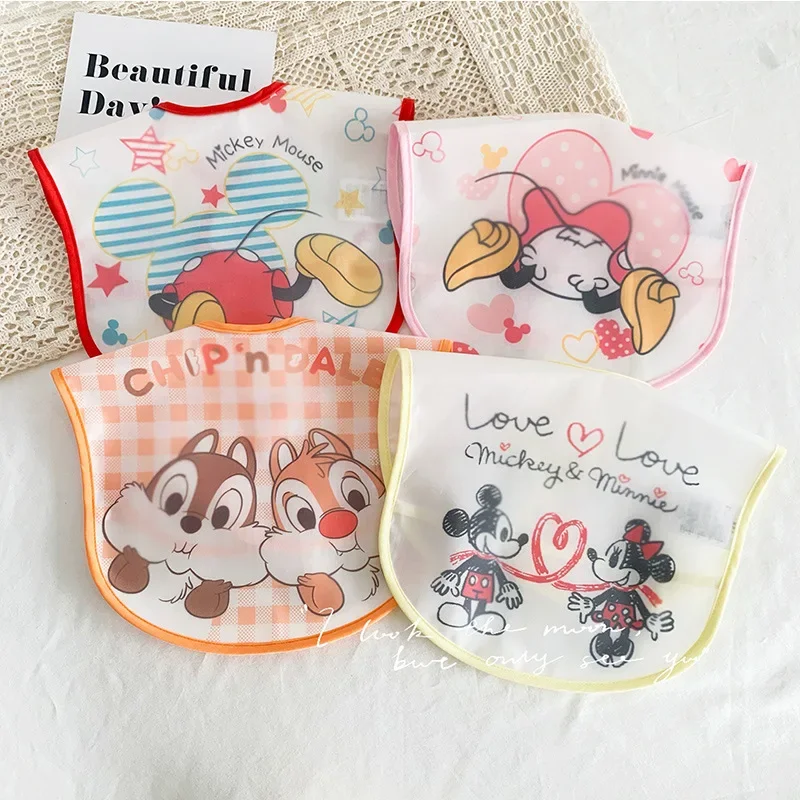 cute baby bib EVA waterproof sleeveless lunch bib baby cartoon feeding cloth sticky buckle adjustable baby apron Disney