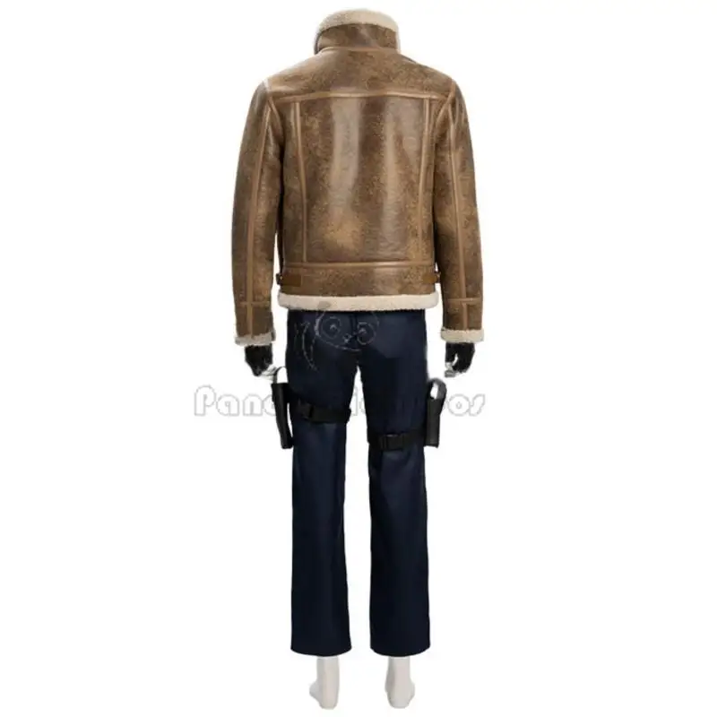 Biohazard Resident 4 Remake Leon S Kennedy Evil Cosplay Fantasia Kostuum Jasje Schoenen Vermomming Mannen Pruik Halloween Kostuums