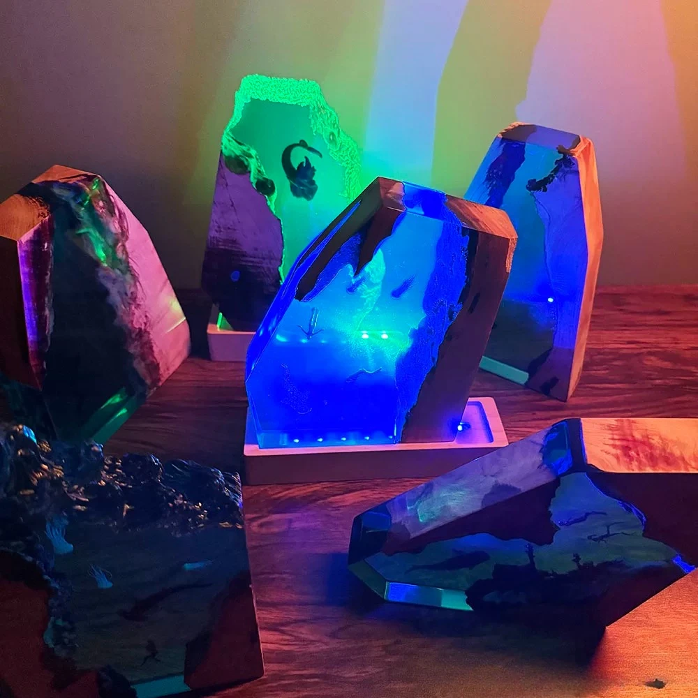 NEW Underwater World Ocean Art Atmosphere Home Decoration Crafts Solid Wood Resin Sculptures Ornaments Gifts