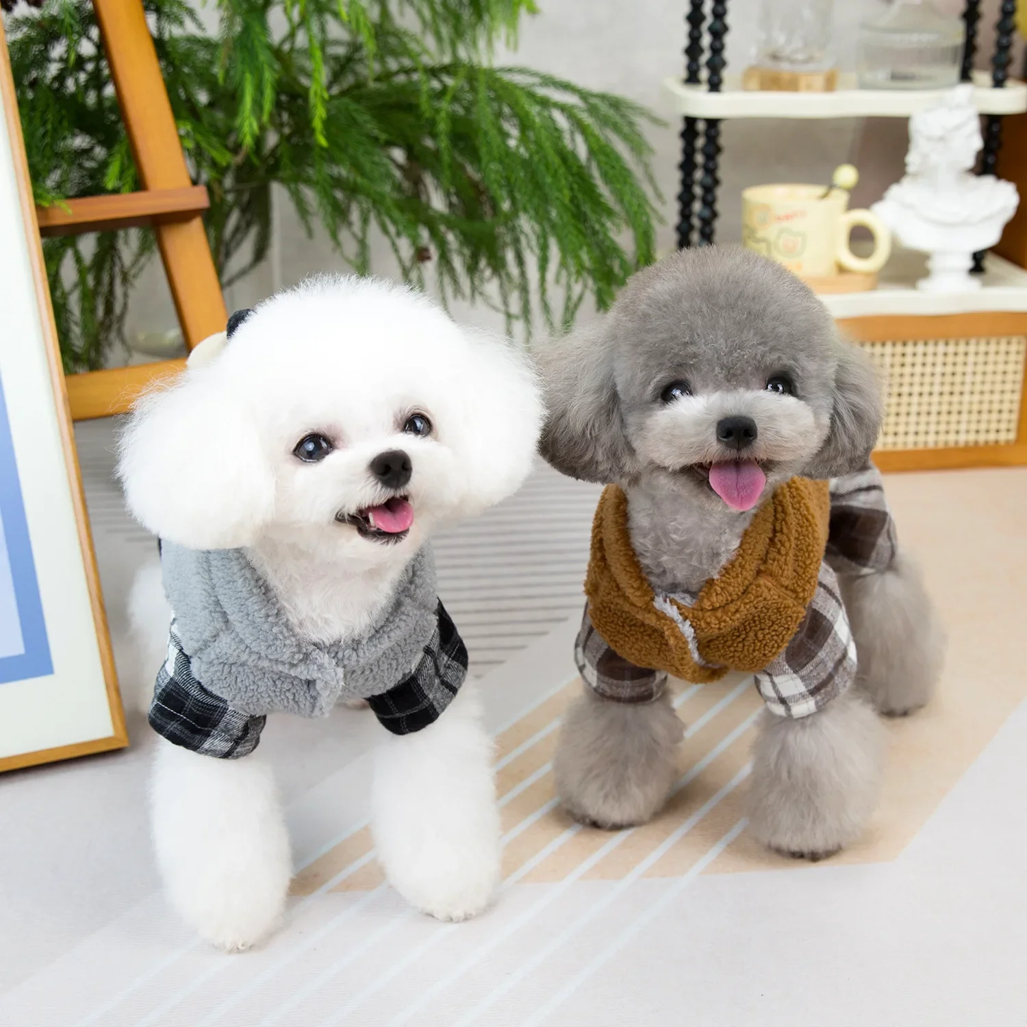 Autumn And Winter Thickened Four-Legged Pet Cotton Coat Small Dog Warm Traction Clothing Dog Out Cold Clothes