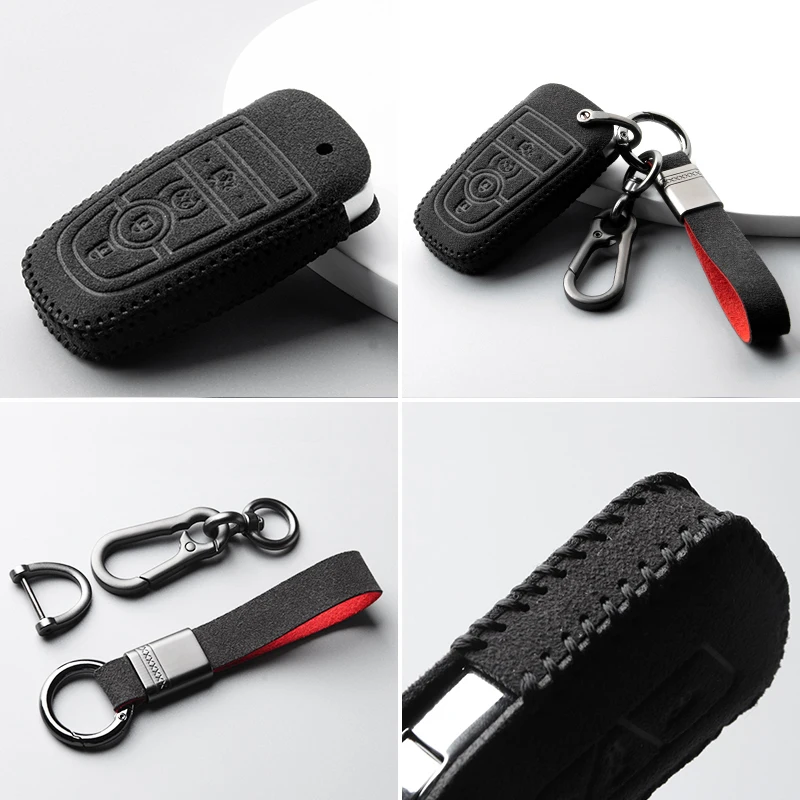 High Quality Suede Leather Car Key Case Cover For Lincoln MKZ MKC MKZ MKX MKT MKS Zephyr Corsair Nautilus Continental Car