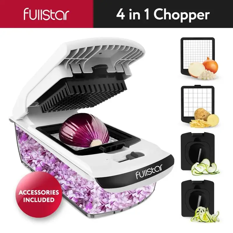 

Fullstar Vegetable Chopper-Vegetable Slicer-Onion Chopper with Container-Kitchen Gadgets-Slicer Dicer Cutter-Pro Food Chopper