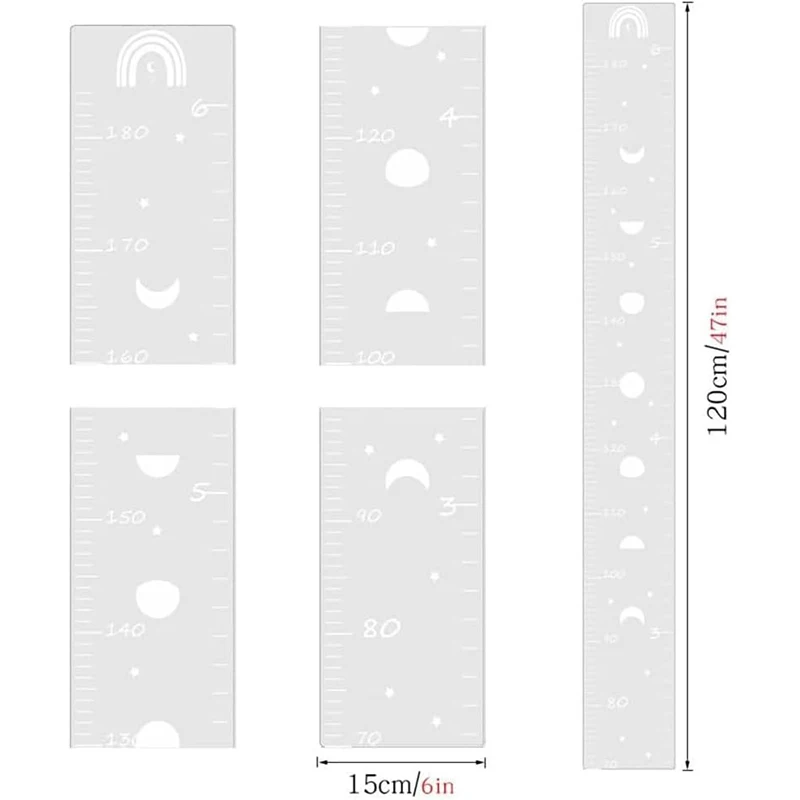 Children's Wall Growth Chart Wall Mirror Growth Chart Ruler Height Measurement Wall Sticker Wallpaper Children's Room Decoration