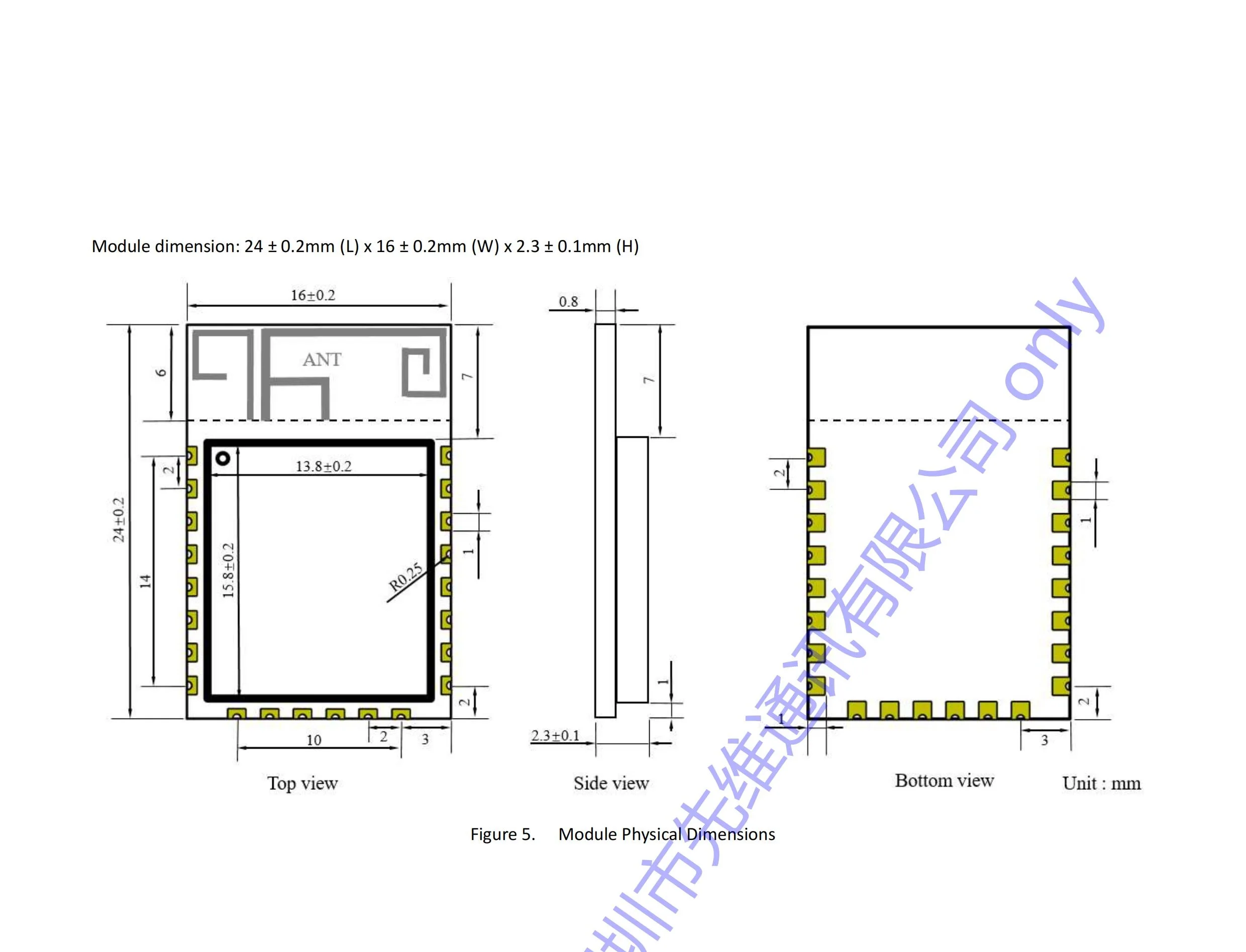 PKM8710ECF-C53-F20 Multi-Radio MCU Module RTL8710ECF Main Chip WiFi6 BLE5.2 Dual Mode Module