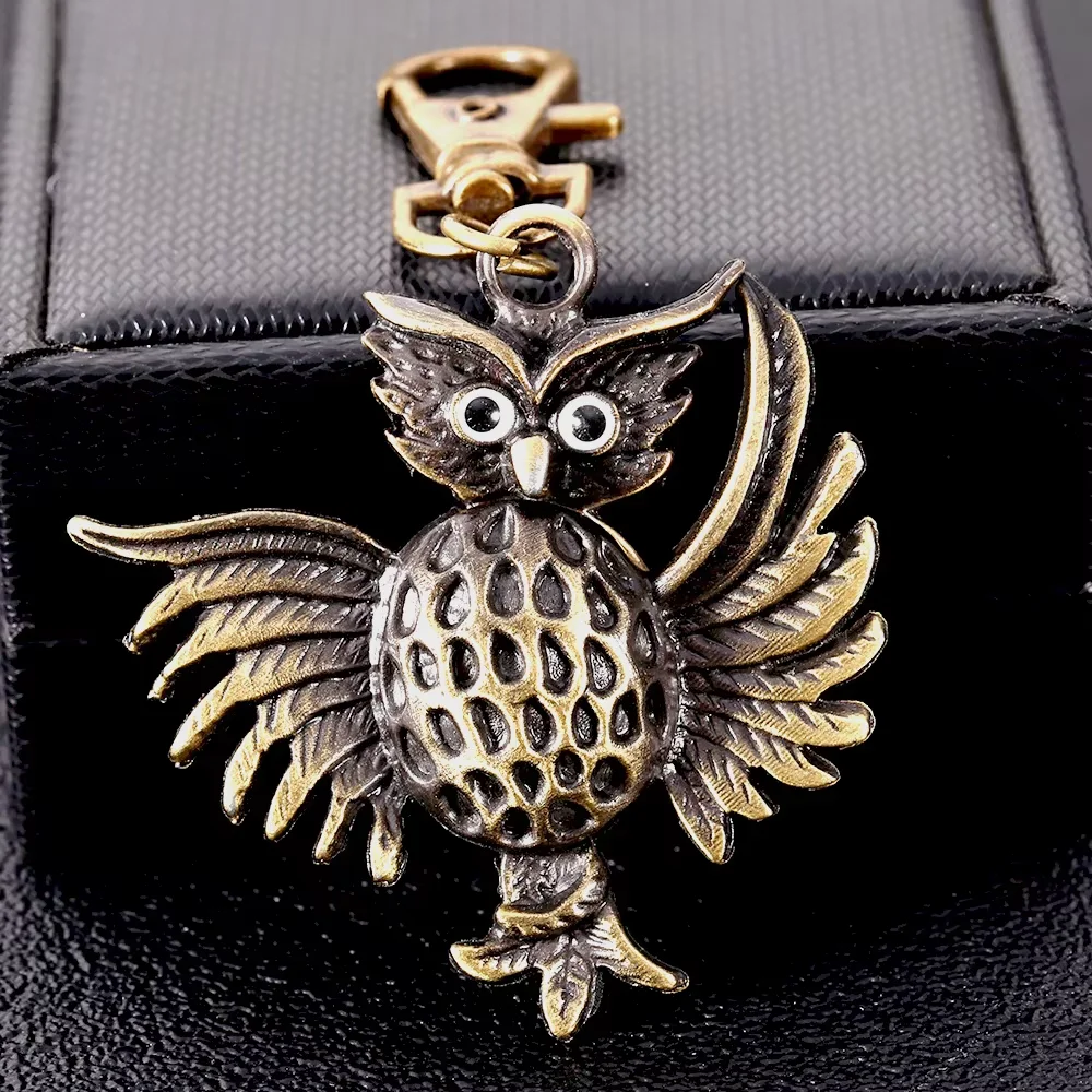 6051Copper-colored spread wings, fried owl, retro large Creative retro gift value exquisite pocket watch