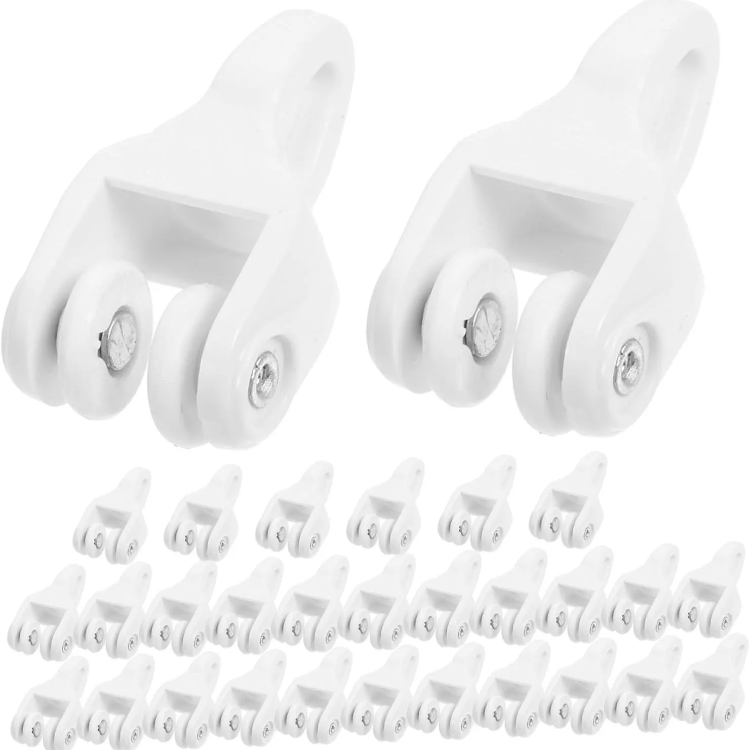 

20pcs Ceiling Curtain Track Gliders Plastic Silent Smooth Sliding Rollers Heavy Duty Load Easy Install Wear Resistant