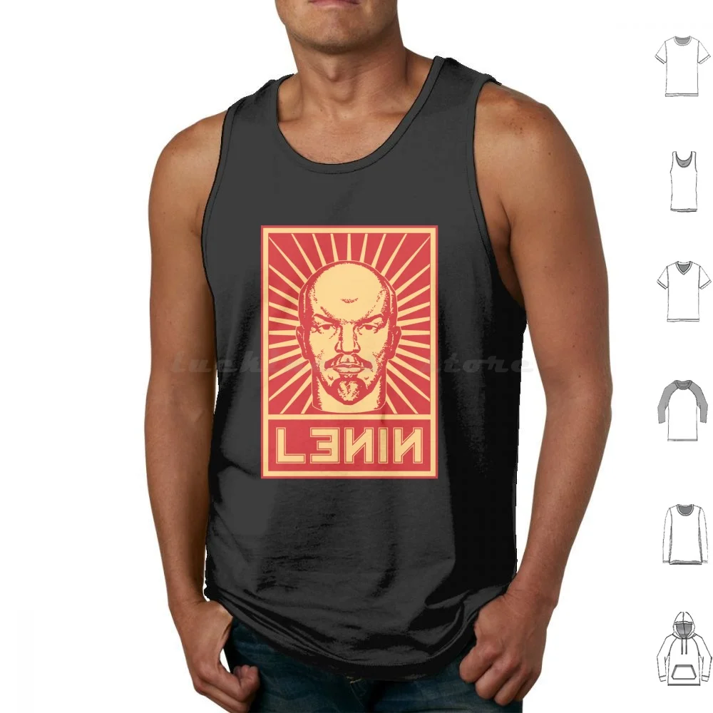 Vintage Lenin Soviet Propaganda Tank Tops Vest Sleeveless Lenin Communist Communism Stalin Marx Socialism Soviet Socialist