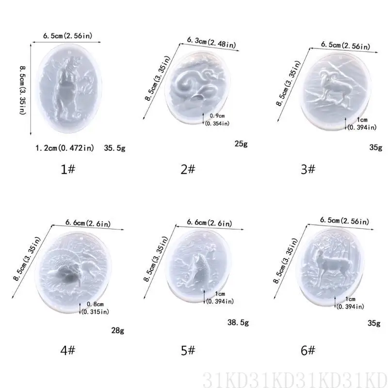 31kd動物pattrern silicone樹脂型diyのためのかわいいエポキシ樹脂鋳造型
