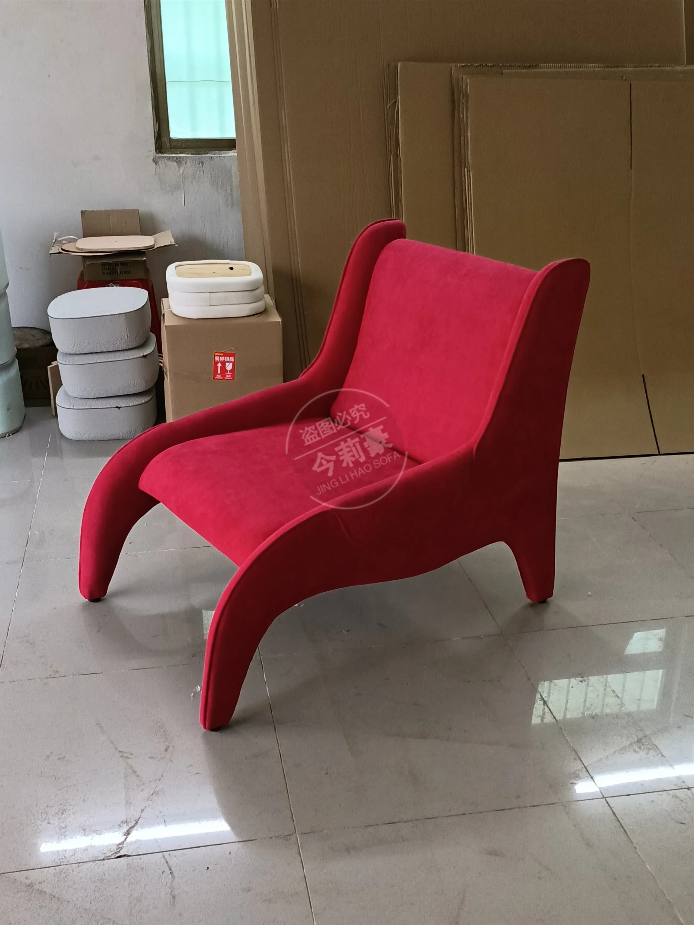 أثاث مصمم من القماش الحديث كرسي فردي شقة صغيرة نموذج بسيط غرفة المعيشة كرسي أريكة فردي #5