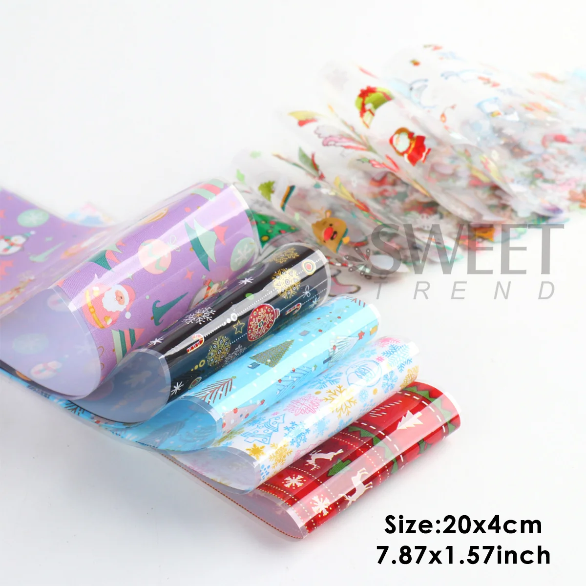 20 قطعة عطلة الشتاء مسمار الفن المتزلجون عيد الميلاد الثلج ثلج سانتا تصميم نقل رقائق الاحتفال مانيكير الشارات